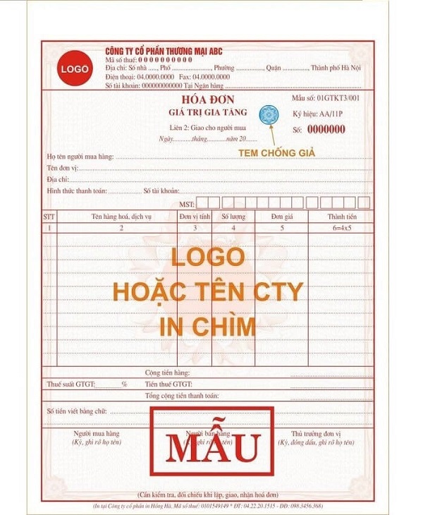 Hóa đơn đỏ - hóa đơn giá trị gia tăng 1