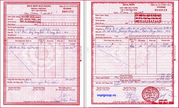 hoá đơn trực tiếp & hoá đơn GTGT