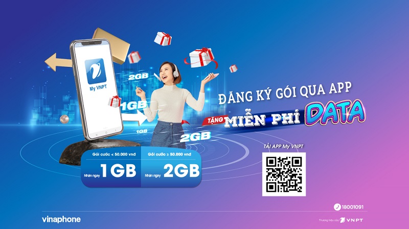 Nhận ngay 2GB Data 4G khi đăng ký gói trên ứng dụng My VNPT 5 khuyến mãi 2Gb data vnptg My VNPT