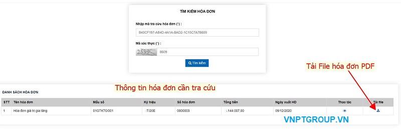 Cách tra cứu hóa đơn điện tử VNPT Nhanh Chóng 3 xem thông tin hóa đơn cần tra cứu