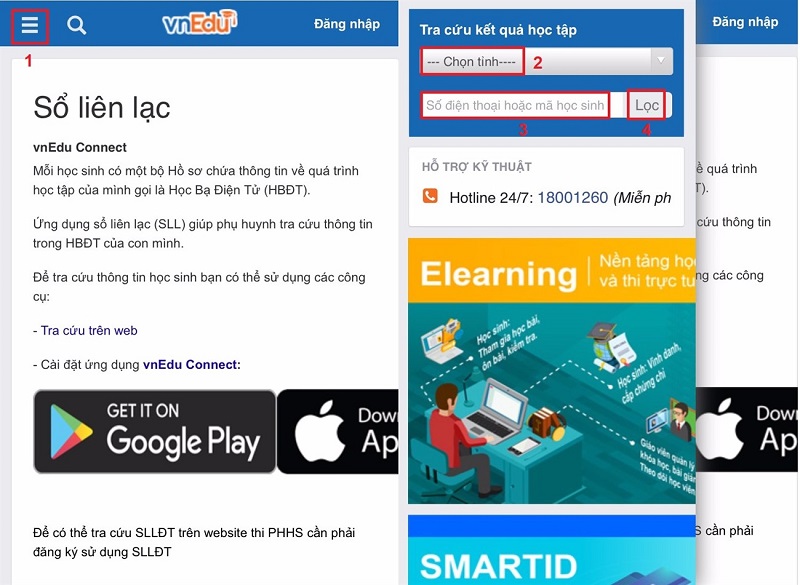 Hướng dẫn sử dụng vnedu tra cứu điểm Siêu Dễ 4 truy cập website vnEdu
