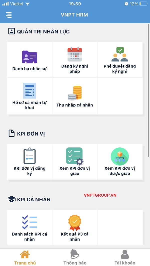 HRM VNPT - Phần mềm quản lý nhân sự Chuyên Nghiệp 2 giao diện phần mềm Hrm mobile