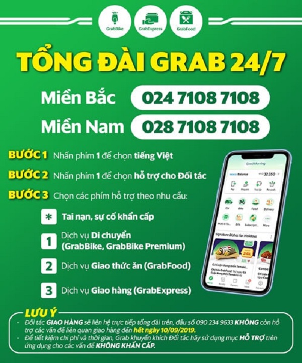 Số tổng đài GRAP Mới Nhất - Hỗ trợ tài xế 24/7 2 Số tổng đài Grap