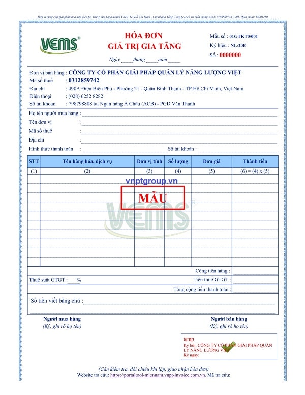 Mua Hóa Đơn Điện Tử VNPT 