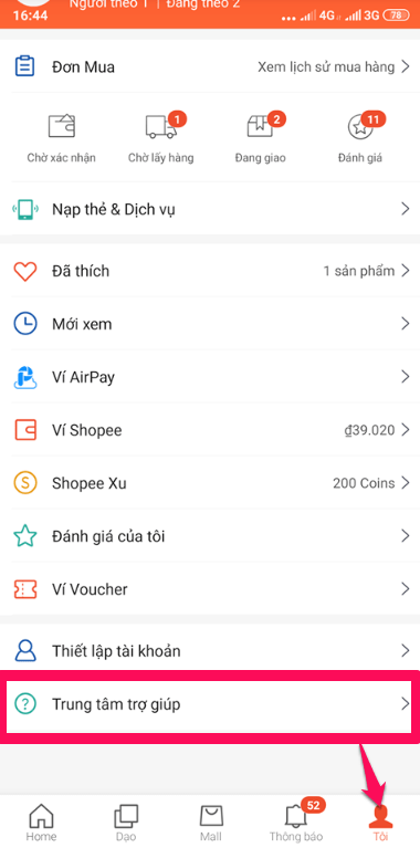 Tổng đài Shopee - Hotline hỗ trợ nhanh chóng 24/7 2 Vào Trung tâm trợ giúp Shopee