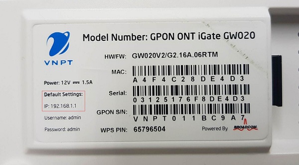 192.168.l.l VNPT - Hướng dẫn đăng nhập modem WIFI VNPT 2 đăng nhập modem wifi VNPT