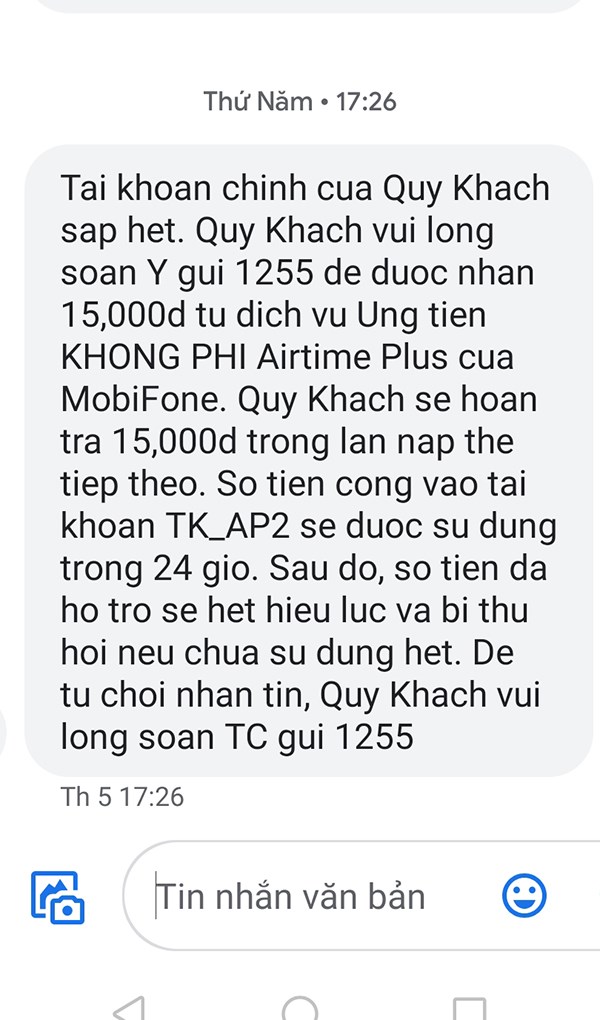Hướng dẫn cách ứng tiền mobifone đơn giản nhất 3 Tin nhắn Ứng tiền mobifone