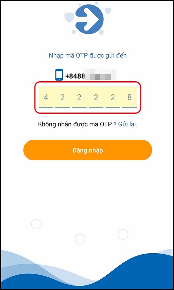 Hướng dẫn cài đặt và sử dụng ứng dụng My Vinaphone 4 Nhập mã OTP gửi vào số điện thoại