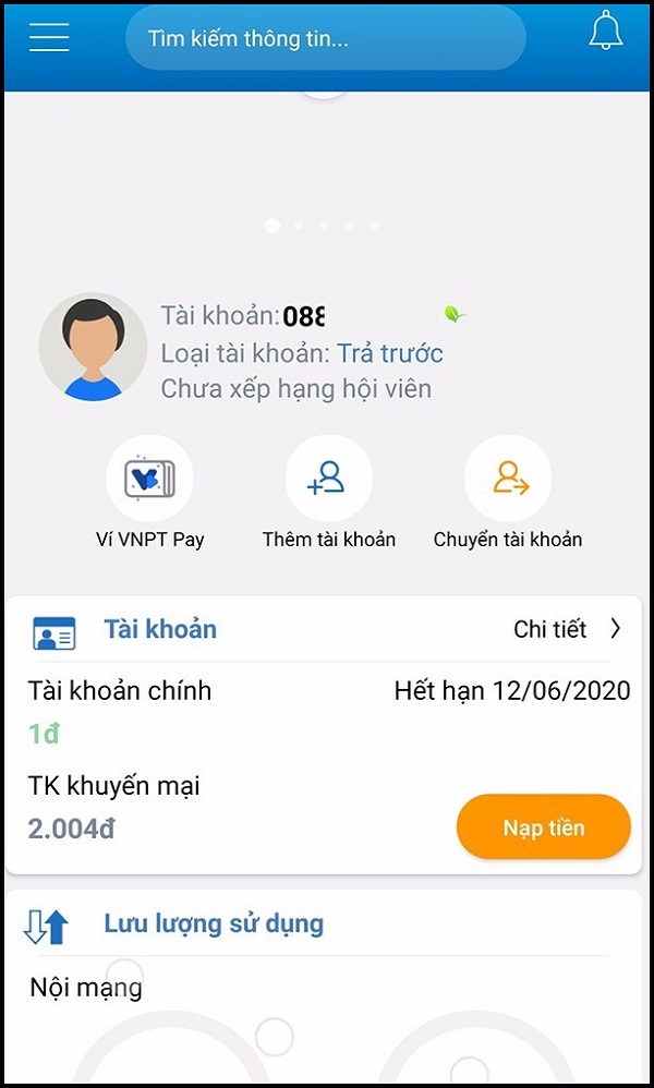 Hướng dẫn cài đặt và sử dụng ứng dụng My Vinaphone 5 Đăng nhập ứng dụng bằng tài khoản vừa tạo