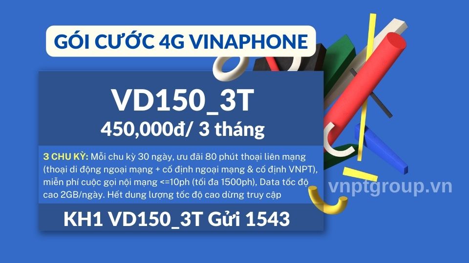 Gói cước VD150 3 tháng của Vinaphone