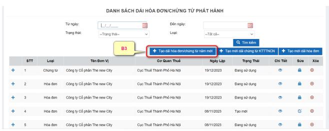 Tạo dải ký hiệu hóa đơn/chứng từ VNPT năm 2024 2 tạo dải hóa đơn/chứng từ năm mớ