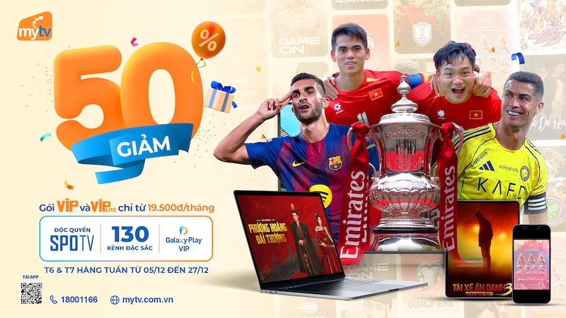 Ưu đãi MyTV tháng 12: SEA Games, bóng đá châu Âu & giải trí 2 MyTV